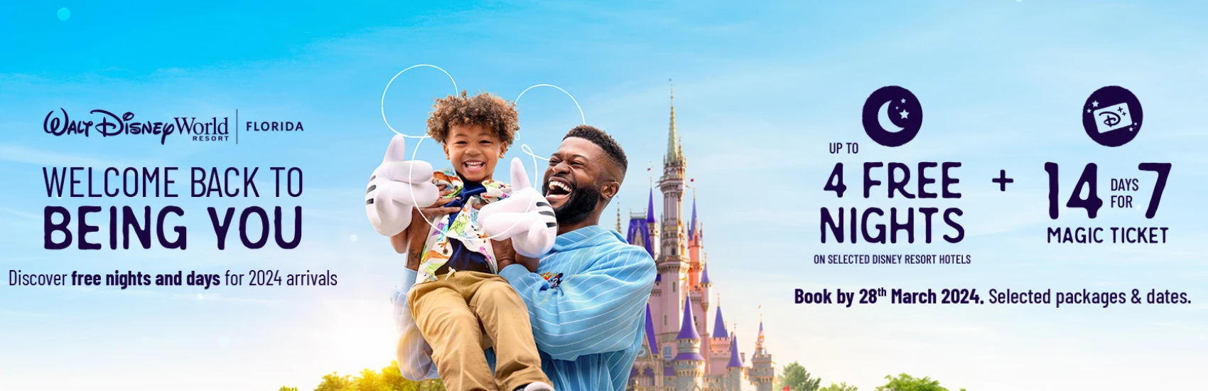 Walt Disney Word Holiday 2024 Packages 4 Free Nights + 14 for 7 Day
